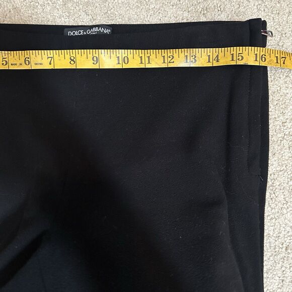 Dolce & Gabbana Dress Pants Black Italy Ankle Zip Stretch Women's Size 46 US 10 - Picture 6 of 8